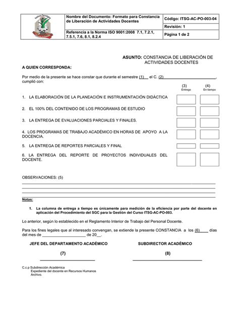 Formato De Carta De Liberacion De Adeudo Macen