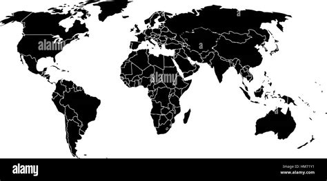 Silueta Monocromo Con Mapa Del Mundo Vector Grafico Vectorial Images