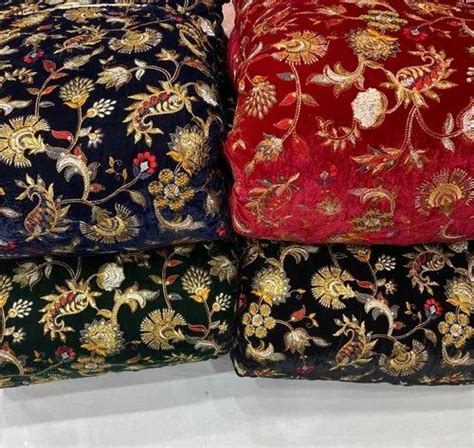 Velvet Embroidery Fabric At Rs 1000meter Embroidery Fabrics In New