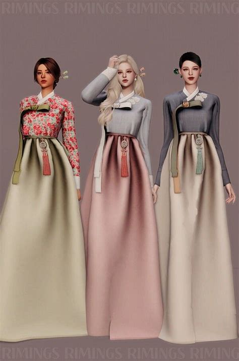 Korean Traditional Costume From Rimings Sims 4 Mods Clothes Sims 4