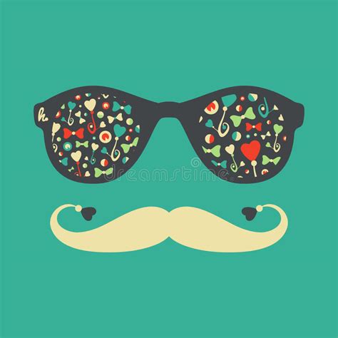 hipster poster with vintage glasses mustache and stock vector illustration of glasses geek