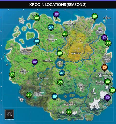 Green xp coins grant a total of 5,000 xp, while the purple ones sweeten the deal with 10,000 xp per coin. Íme az összes begyűjthető Fortnite XP Coin pontos helye ...