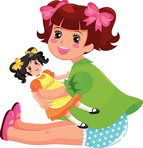 Top 60 Girl Playing With Dolls Clip Art Vector Graphics And