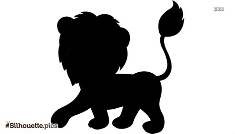Cute Cartoon Baby Lion Silhouette Drawing Silhouettepics
