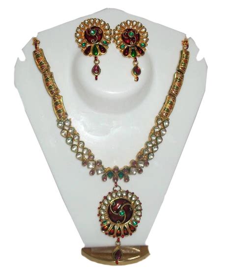 J H Enterprise Kundan Antique Traditional Necklace Set Buy J H
