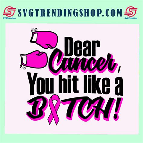 Dear Cancer You Hit Like A Bitch Pink Cancer Cancer Fighting Breast