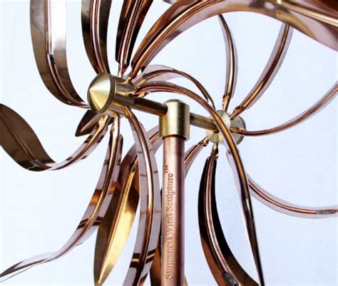 New Stanwood Wind Sculpture Kinetic Copper Dual Spinner