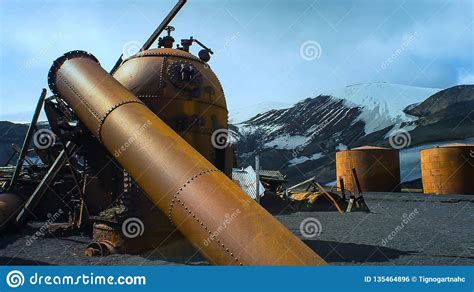 Abandoned Whaling Station In Antarctic Stock Photo Image