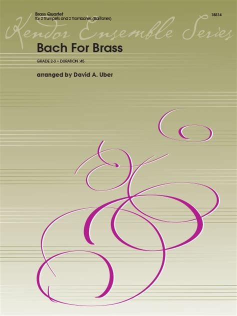 Bach For Brass Kendor Music Publishing