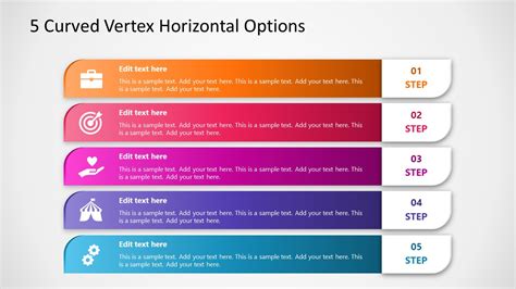 5 Horizontal Elements Powerpoint Diagram Slidemodel