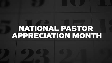 National Pastor Appreciation Month List Of National Days