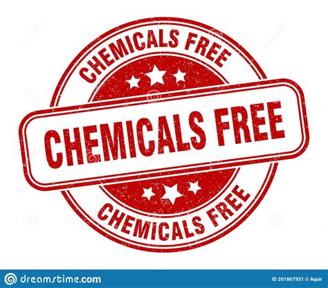 Chemicals Free Stamp Chemicals Free Label Round Grunge Sign Stock