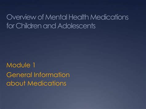 Ppt Overview Of Mental Health Medications For Children