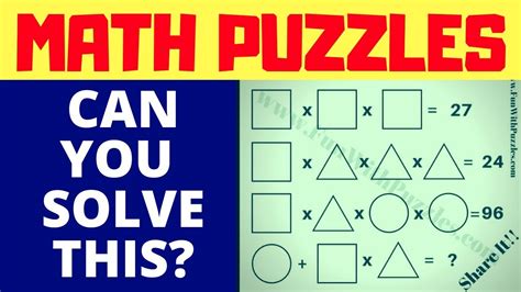 Best Maths Puzzles With Answers