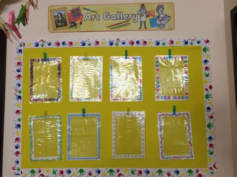 A Yellow Bulletin Board With Pictures On It