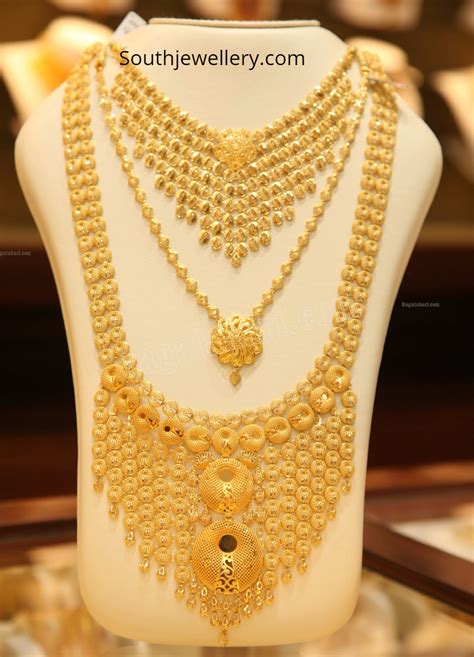 Gold Necklace And Haram Set By Malabar Gold And Diamonds Indian Jewellery Designs