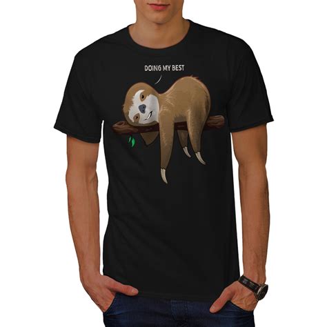 Wellcoda Funny Animal Sloth Mens T Shirt Quote Graphic Design Printed