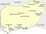 Local Map of Sussex - County Information Guide on British Services