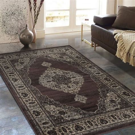 Allstar Rugs Distressed Espresso And Black Rectangular Accent Area Rug