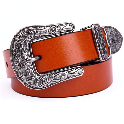 As You Like It Womens Jean Belt Vintage Western Floral Buckle