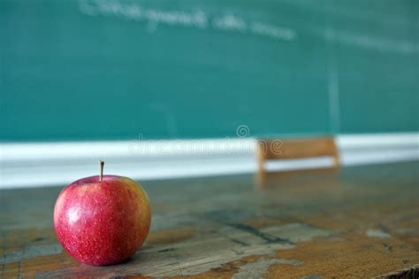 Apple On Desk Stock Image Image Of Green Student School 13303785