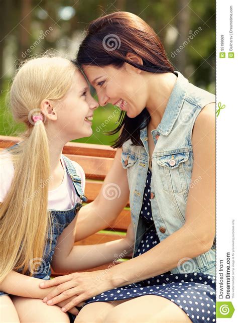 Hugging Happy Mother And Daughter Stock Image Image Of Outdoors Girl 95198069