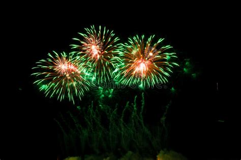 Colorful Fireworks Over Night Sky Stock Image Image Of Holiday