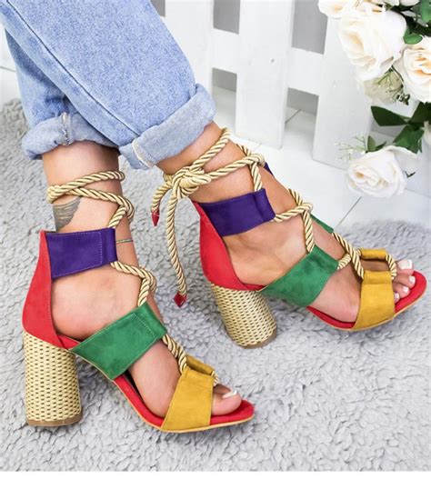 Goth punk retro platform women's motorcycle boots new street metal decoration ladies high heels pole dance demonia female shoes. Women Sandals Lace Up Summer Shoes Woman Heels Sandals ...