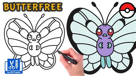 How To Draw Butterfree Draw Pokemon Easy Step By Step Youtube