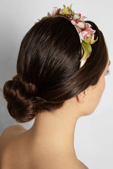 Dolce And Gabbana Silk Satin And Gauze Flower Headband Net A Portercom
