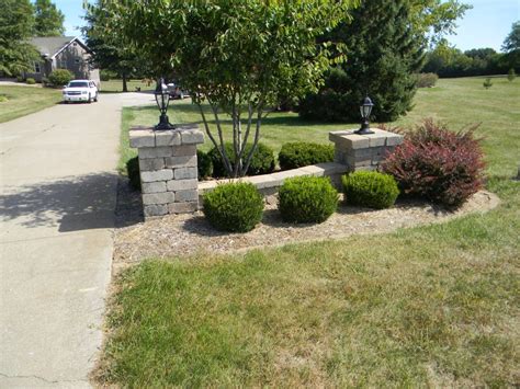 Custom Driveway Entry Wall Design With Pavers And Lighting Eastern