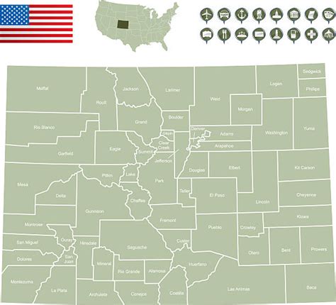 Detailed Map Of Colorado Illustrations Royalty Free Vector Graphics