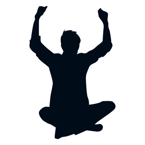 Happy Man Sitting Silhouette Transparent Png And Svg
