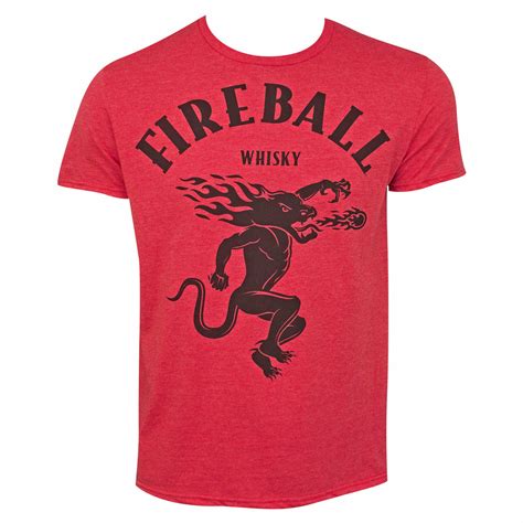 Fireball Whiskey Large Dragon Logo Tee Shirt Red T Shirts Tank Tops