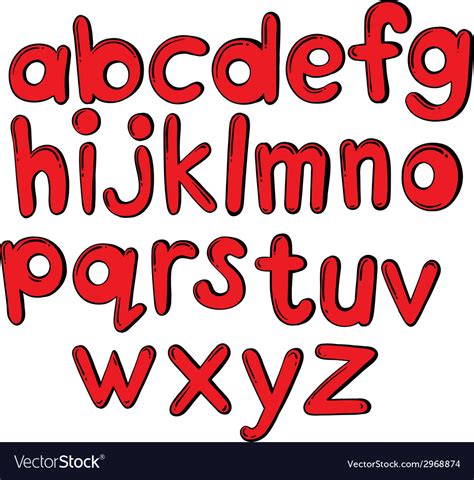 Letters Of The Alphabet In Red Color Royalty Free Vector