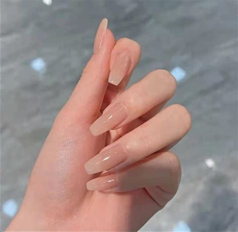 Handmade Nude Press On Nails Nude Nails Gel Nail Coffin Oval Etsy