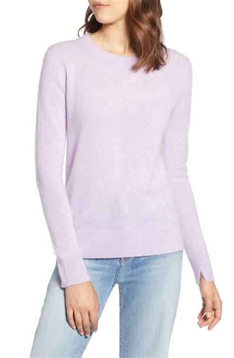 Lavender Sweet Crew Neck Cashmere Sweater By Halogen Nordstrom