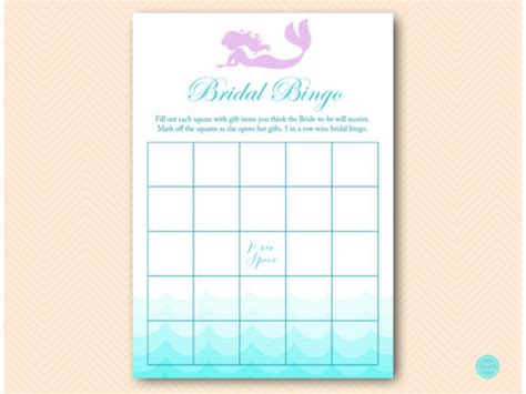 Mermaid Bridal Shower Game Package Magical Printable