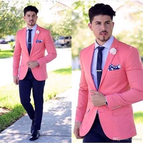 Latest Coat Pants Designs Hot Pink Wedding Suits For Men Slim Fit 2