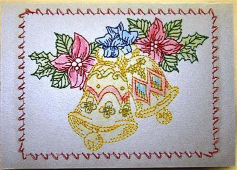 Embroidered Christmas Card Designs 34 Machine Embroidery Etsy