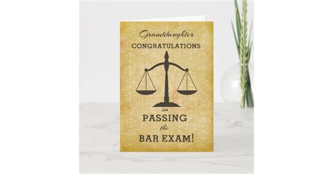 Granddaughter Congratulations Passing Bar Exam Card