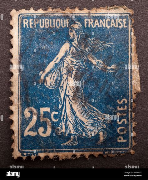 Postage Stamp France 25c Stock Photo Royalty Free Image 33032895