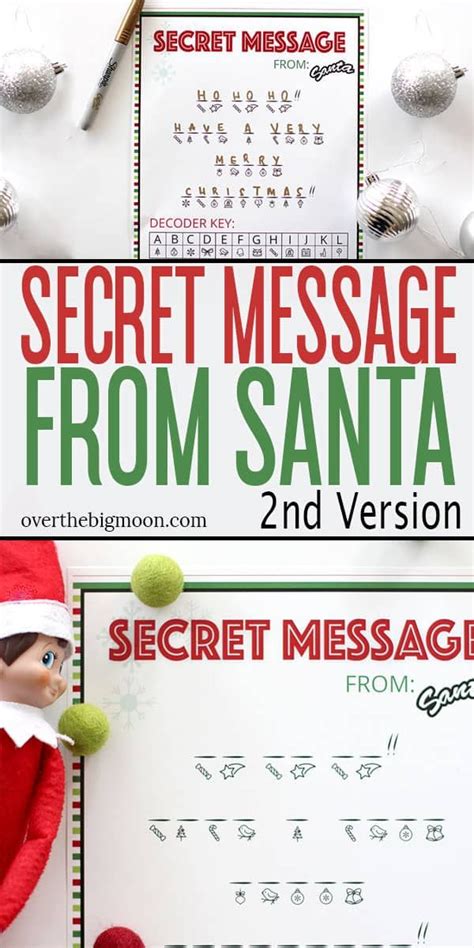 Secret Message From Santa Printable Message From Santa Secret Santa