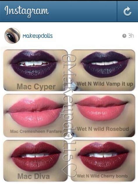 Mac Vs Wet N Wild Lipsticks Makeup Dupes Lipstick Dupes Make Up Dupes