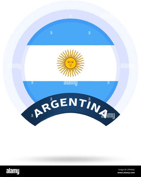 Icono Del Botón Círculo De La Bandera Nacional De Argentina Bandera
