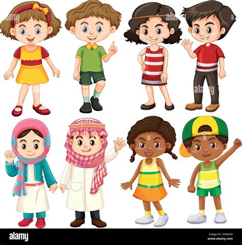 Group Of International Children Character Stock Vector Image And Art Alamy