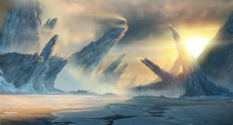 Fantasy Art Digital Art Nature Landscape Ice Sunlight Mountain