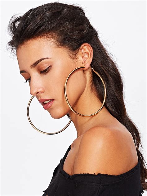 Smooth Oversized Hoop Earrings SheIn Sheinside