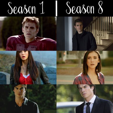 Stefan Elena And Damon Season 1 Vs Season 8 Vampire Diaries Funny
