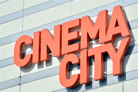 Cinema City Logo Neon Billboard Editorial Photo Image Of Closeup